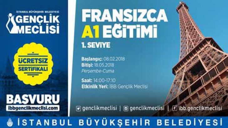 ibb genclik meclisi 2018 fransizca a1 kursu istanbul ucretsiz kurslar
