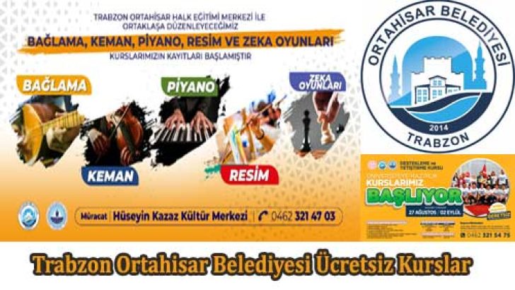 Trabzon Ortahisar Belediyesi Ücretsiz Kurslar
